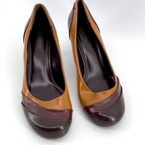 Maurices Women’s Retro Brown Ombré Faux Leather Slip On Round Toe Pumps Size 9
